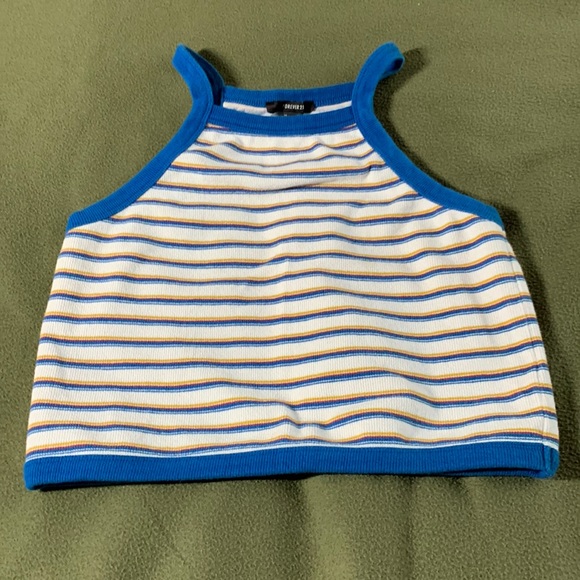 Forever 21 Tops - Forever 21 striped crop top.  Size Large.  Armpit to armpit is approx. 15 inches